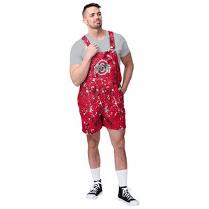 Ohio State Buckeyes NCAA Mens Paint Splatter Bib Shortalls