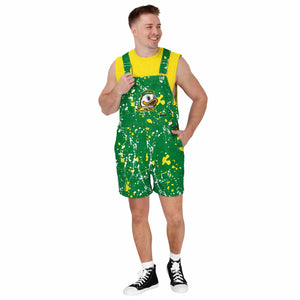 Oregon Ducks NCAA Mens Paint Splatter Bib Shortalls