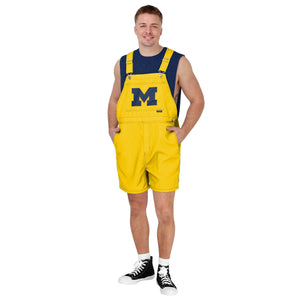 Michigan Wolverines NCAA Mens Solid Big Logo Bib Shortalls