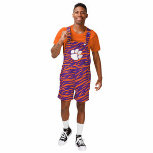 Clemson Tigers NCAA Mens Tiger Stripe Thematic Bib Shortalls