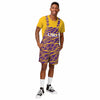 LSU Tigers NCAA Mens Tiger Stripe Thematic Bib Shortalls