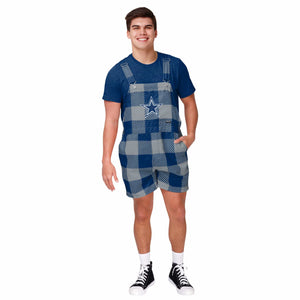 Dallas Cowboys NFL Mens Plaid Bib Shortalls