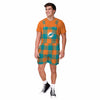 Miami Dolphins NFL Mens Plaid Bib Shortalls