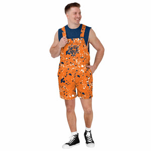 Chicago Bears NFL Mens Paint Splatter Bib Shortalls