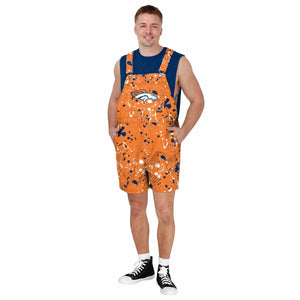 Denver Broncos NFL Mens Paint Splatter Bib Shortalls