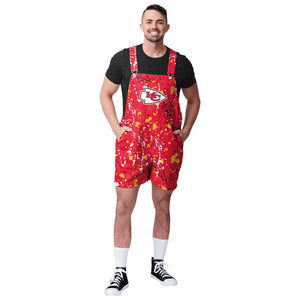 Kansas City Chiefs NFL Mens Paint Splatter Bib Shortalls