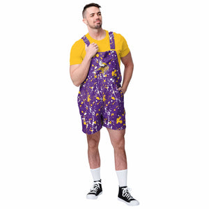 Minnesota Vikings NFL Mens Paint Splatter Bib Shortalls