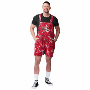 San Francisco 49ers NFL Mens Paint Splatter Bib Shortalls