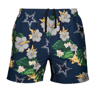 Dallas Cowboys NFL Mens Floral Slim Fit 5.5" Swimming Suit Trunks
