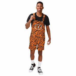 Cincinnati Bengals NFL Mens Tiger Stripe Thematic Bib Shortalls