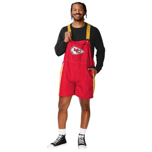 Kansas City Chiefs NFL Mens Team Stripe Bib Shortalls