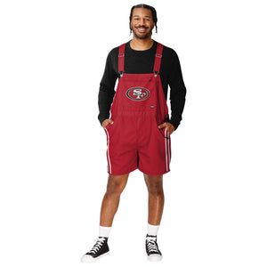 San Francisco 49ers NFL Mens Team Stripe Bib Shortalls