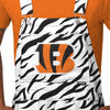 Cincinnati Bengals NFL Mens White Tiger Stripe Thematic Bib Shortalls