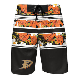 Anaheim Ducks Mens NHL Floral Stripe Boardshorts