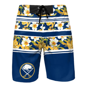 Buffalo Sabres Mens NHL Floral Stripe Boardshorts