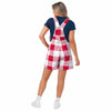 Cleveland Guardians MLB Womens Plaid Bib Shortalls