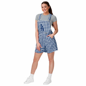 Los Angeles Dodgers MLB Womens Gingham Check Bib Shortalls