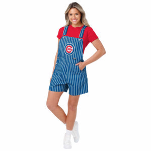 Chicago Cubs MLB Womens Pinstripe Bib Shortalls