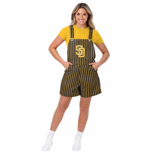 San Diego Padres MLB Womens Pinstripe Bib Shortalls