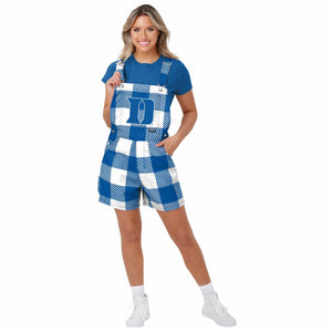Duke Blue Devils NCAA Womens Plaid Bib Shortalls
