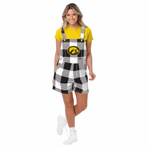 Iowa Hawkeyes NCAA Womens Plaid Bib Shortalls