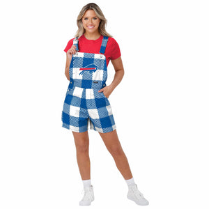 Buffalo Bills NFL Womens Plaid Bib Shortalls