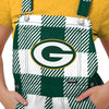 Green Bay Packers NFL Womens Plaid Bib Shortalls