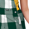 Green Bay Packers NFL Womens Plaid Bib Shortalls