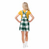 Green Bay Packers NFL Womens Plaid Bib Shortalls