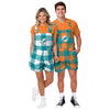 Miami Dolphins NFL Womens Plaid Bib Shortalls