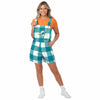 Miami Dolphins NFL Womens Plaid Bib Shortalls