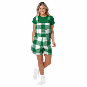 Philadelphia Eagles NFL Womens Kelly Green Plaid Bib Shortalls