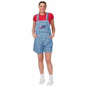 Buffalo Bills NFL Womens Gingham Check Bib Shortalls
