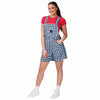 New England Patriots NFL Womens Gingham Check Bib Shortalls