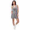 Las Vegas Raiders NFL Womens Gingham Check Bib Shortalls