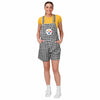 Pittsburgh Steelers NFL Womens Gingham Check Bib Shortalls