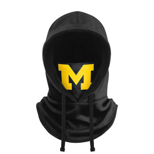 Michigan Wolverines NCAA Black Drawstring Hooded Gaiter