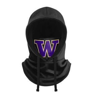 Washington Huskies NCAA Black Drawstring Hooded Gaiter
