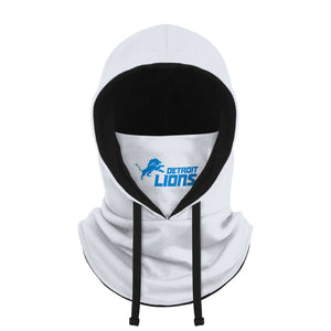 Detroit Lions NFL White Drawstring Hooded Gaiter