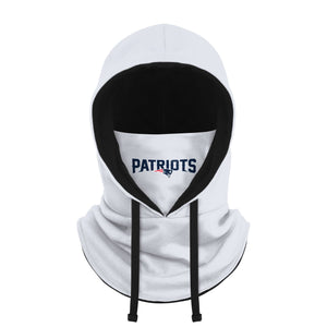 New England Patriots NFL White Drawstring Hooded Gaiter