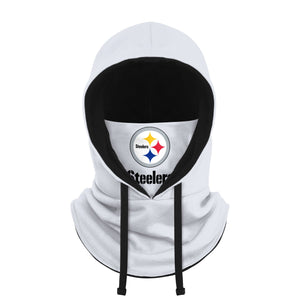 Pittsburgh Steelers NFL White Drawstring Hooded Gaiter