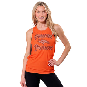 Denver Broncos NFL Rhinestone Tie-Breaker Sleeveless Top