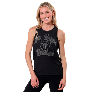 Las Vegas Raiders NFL Rhinestone Tie-Breaker Sleeveless Top