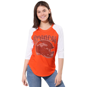 Denver Broncos NFL Rhinestone Raglan T-Shirt