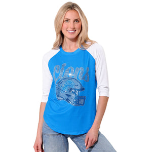 Detroit Lions NFL Rhinestone Raglan T-Shirt