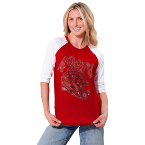 San Francisco 49ers NFL Rhinestone Raglan T-Shirt