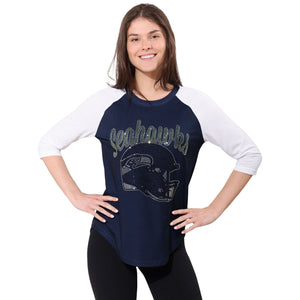 Seattle Seahawks NFL Rhinestone Raglan T-Shirt