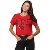 Arizona Cardinals NFL Womens Rhinestone Logo Crop Top (PREORDER - SHIPS LATE SEPTEMBER)