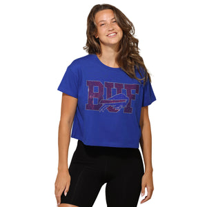 Buffalo Bills NFL Womens Rhinestone Logo Crop Top