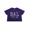 Baltimore Ravens NFL Womens Rhinestone Logo Crop Top (PREORDER - SHIPS LATE SEPTEMBER)